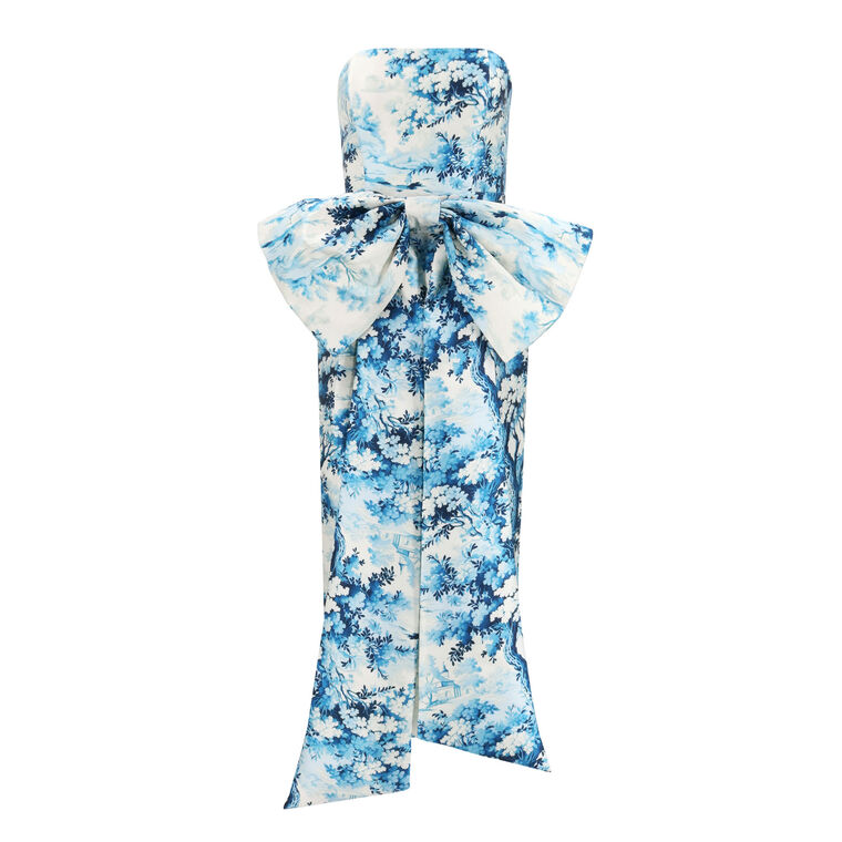 Lorena Convertible Bow Strapless Midi Dress image number null