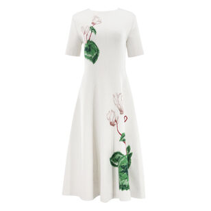 Cyclamen Short-Sleeve Midi Dress
