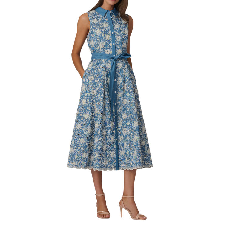 Kendra Sleeveless Belted Midi Dress image number null
