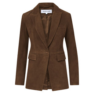 Duane Single-Breasted Suede Dickey Jacket