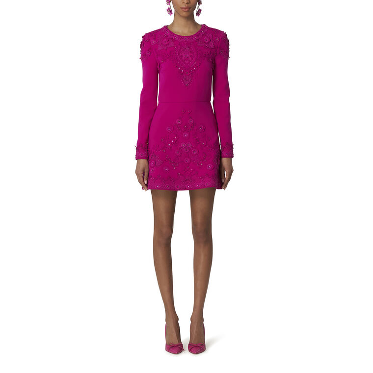 Floral Applique Embellished Mini Dress image number null