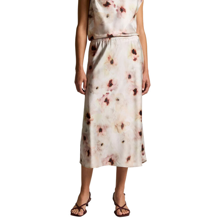 Watercolor Floral Slip Skirt image number null