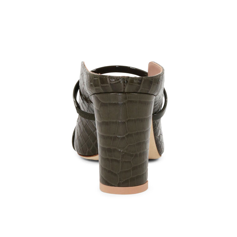 Norah 70mm Croc-Embossed Patent Leather Mule image number null