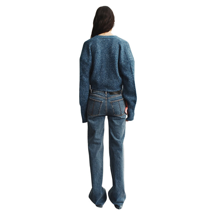 Bentley Boyfriend Jeans With Pink Velvet Bow image number null
