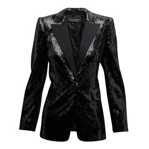 Shawn Sequin Single-Button Jacket