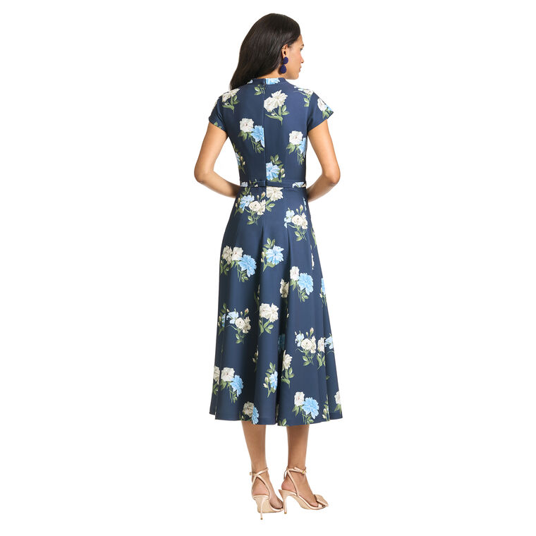 Jasmeen Short Sleeve Floral Midi Dress image number null
