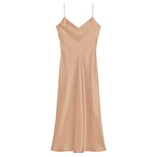 Taylor V-Neck Bias Cut Silk Midi Dress
