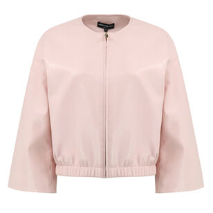 Brando Vegan Leather Short Sleeve Bomber Jacket