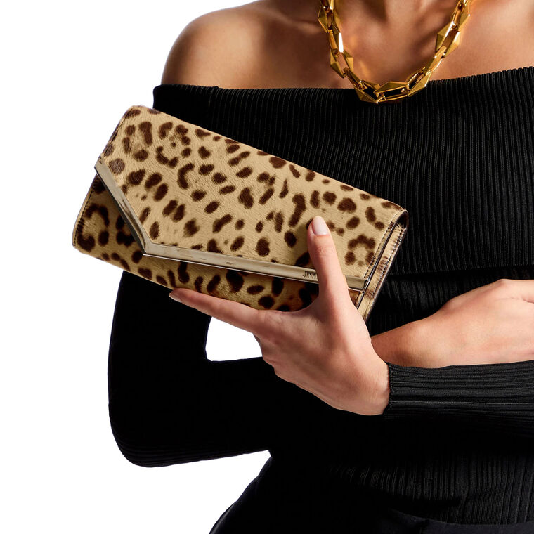 Emmie Leopard Print Pony Clutch image number null