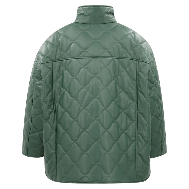 Verina Faux Leather Quilted Coat image number null