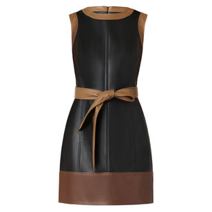 Shanti Sleeveless Faux Leather Mini Dress
