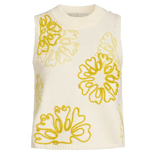 Natasha Embroidered Sleeveless Knit Top