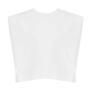 Compact Eco Poplin Sleeveless Cropped Square Top