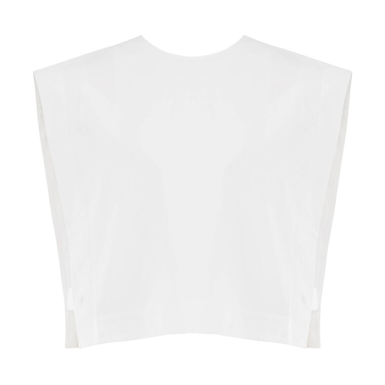 Compact Eco Poplin Sleeveless Cropped Square Top image number null