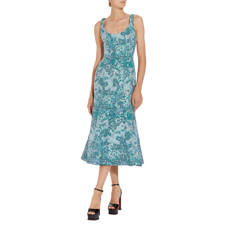 Judith Floral Brocade Midi Dress image number null