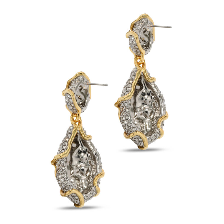 Sonales Crystal Pebble Double Drop Earrings image number null