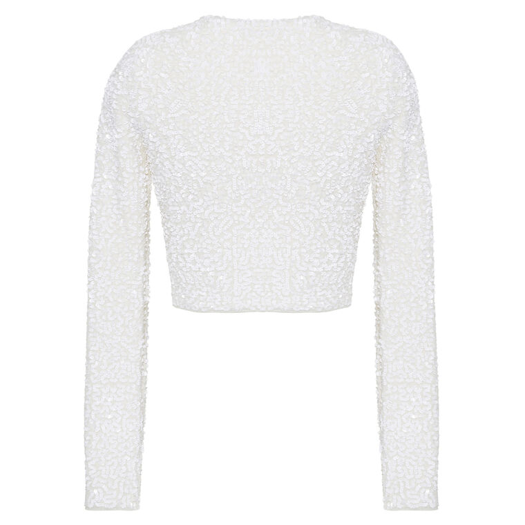 Raya Long Sleeve Sequiin Embellished Cardigan image number null