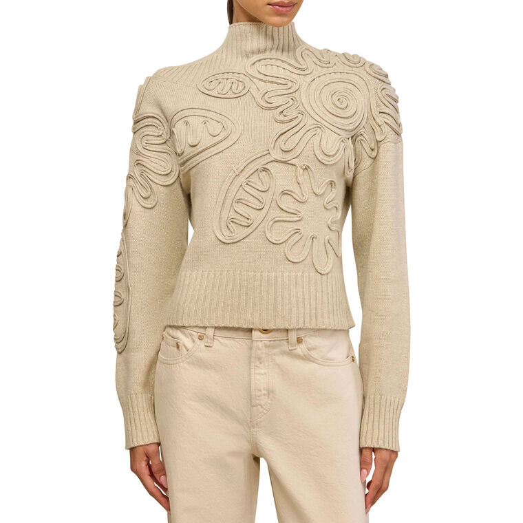 Deva Long Sleeve Knit Turtleneck Sweater image number null