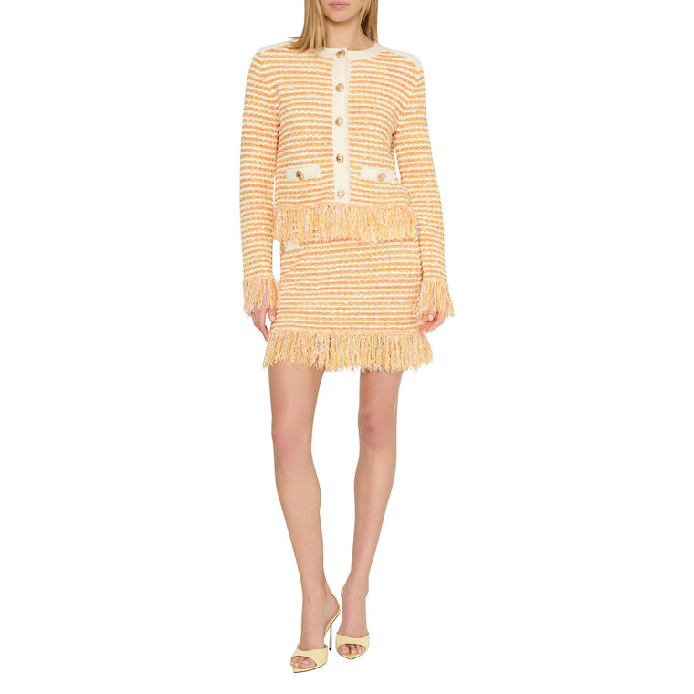 Kali Textured Fringe Knit Mini Skirt image number null