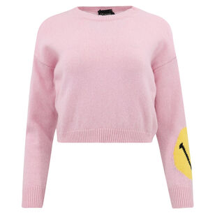 Smiley Crop Long Sleeve Sweater