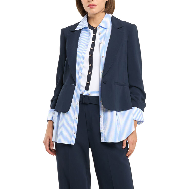 Aron Mixed Media Blazer image number null