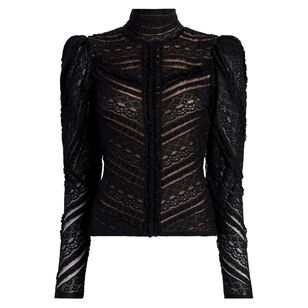 Mito Lace High Neck Long Sleeve Top