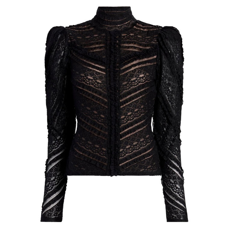 Mito Lace High Neck Long Sleeve Top image number null