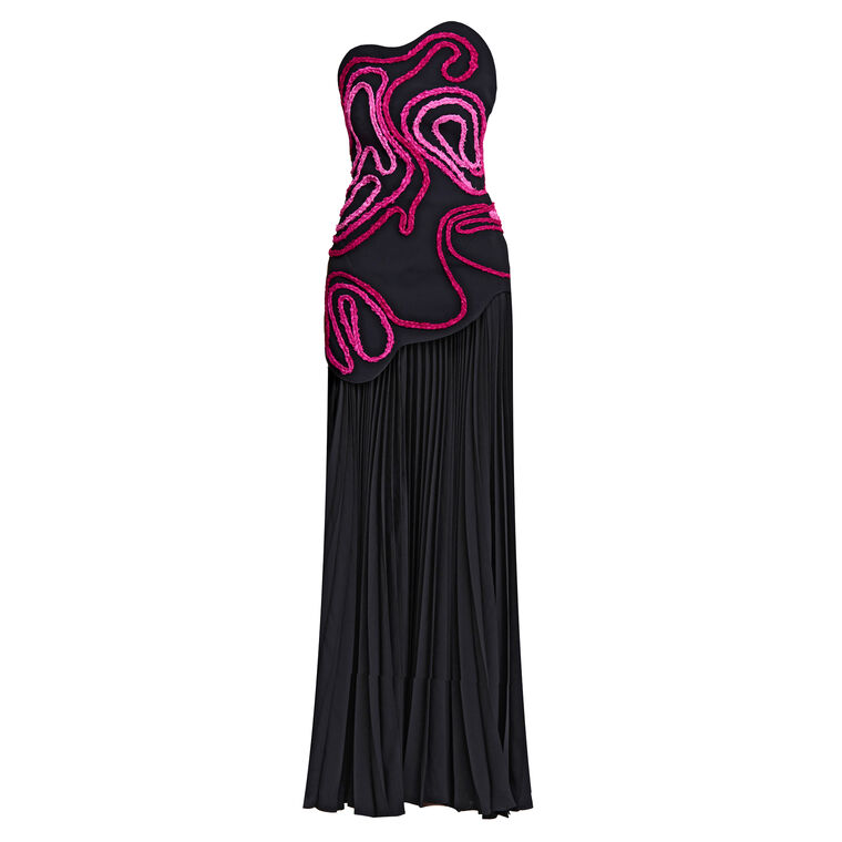 Cliffhill Strapless Pleated Gown image number null
