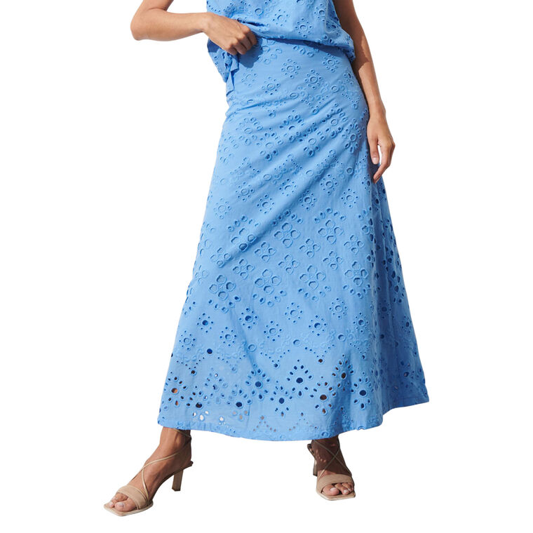 Poppy Eyelet Midi Skirt image number null