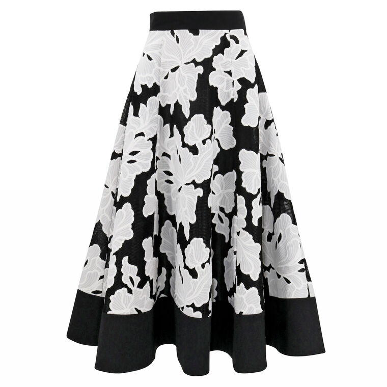 Floral Embroidered Lace Full Skirt image number null