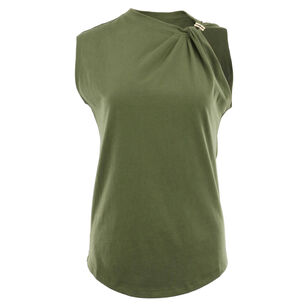 Nia Asymmetric Embellished Twist Tee