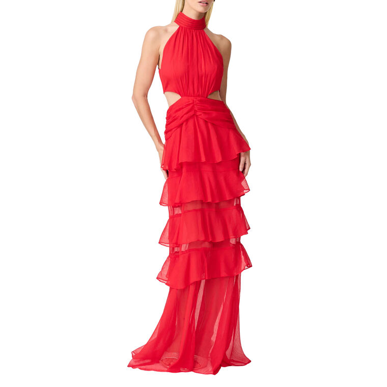 Lilja Halterneck Tiered Maxi Dress image number null