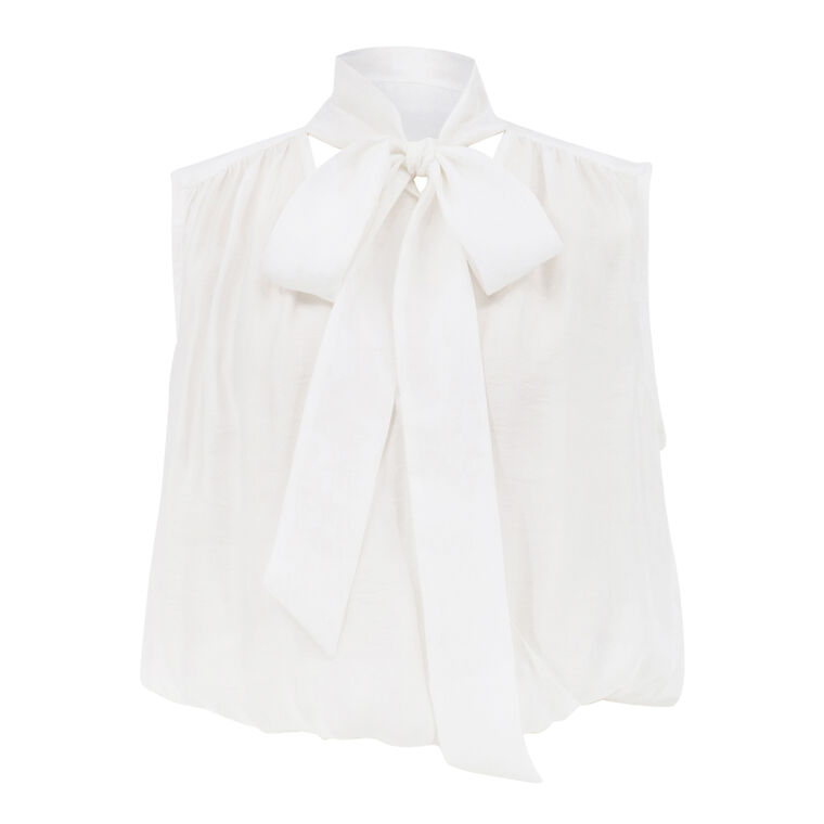 Amara Sleeveless Tie-Neck Shirt image number null