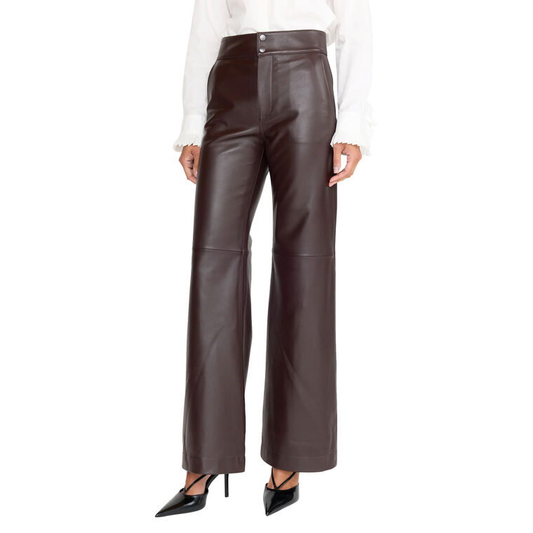 Zoe Wide-Leg Leather Pant image number null