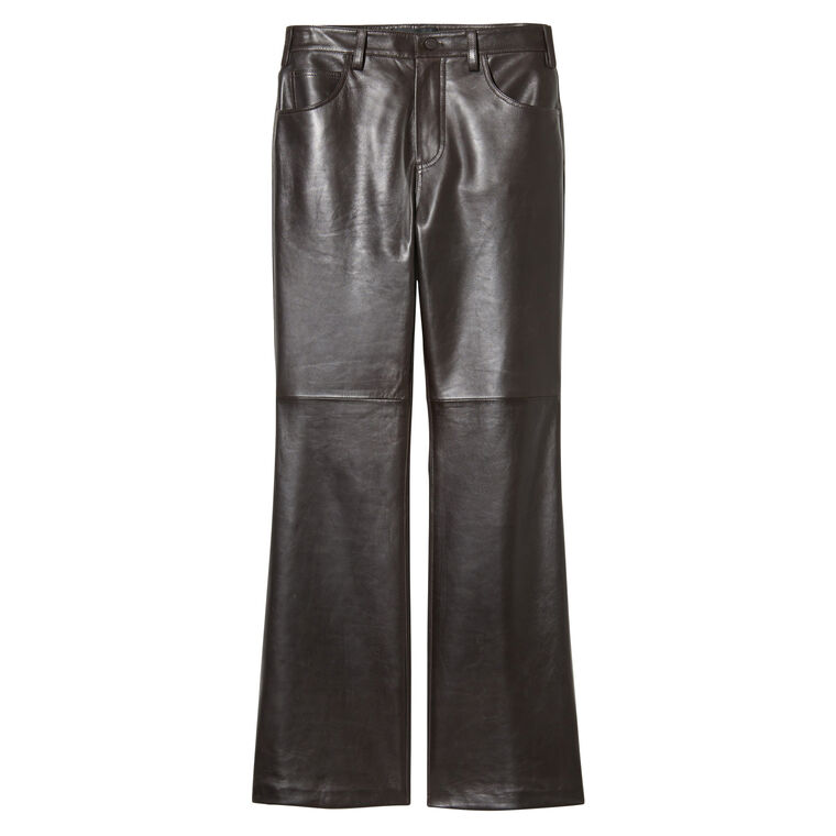 Joan High-Rise Straight-Leg Leather Pant image number null