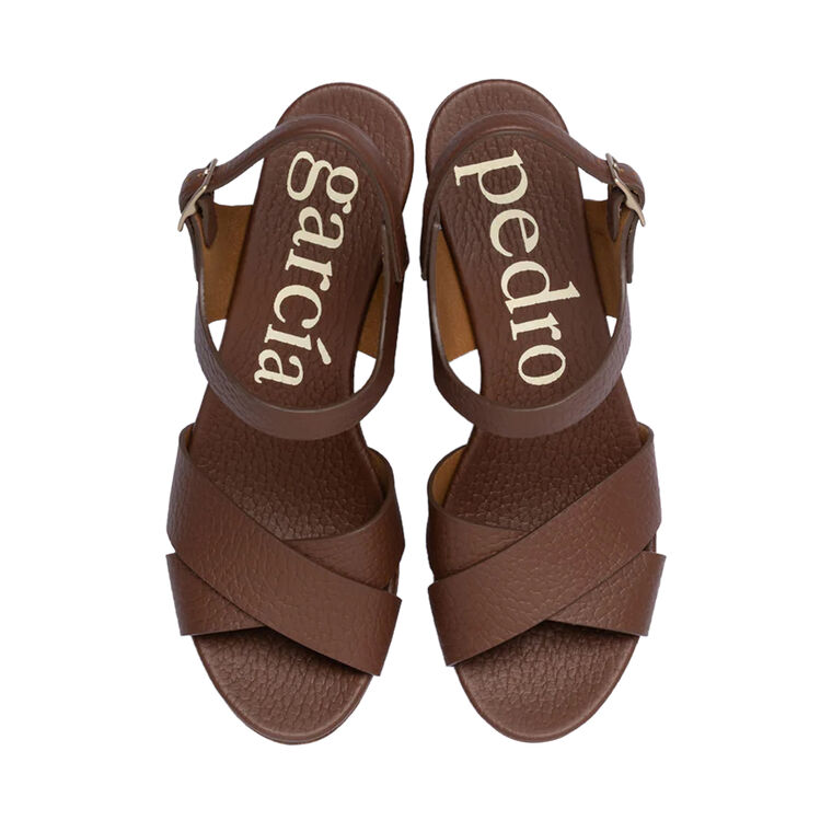 Aleyda Criss Cross Midi Wedge Sandal image number null