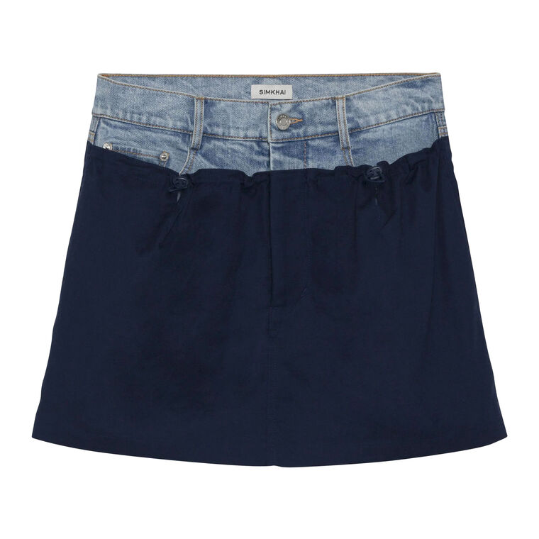 Hampton Denim Combo Mini Skirt image number null