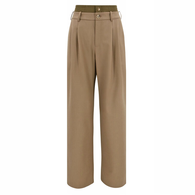 Double Waistband Straight-Leg Pant image number null