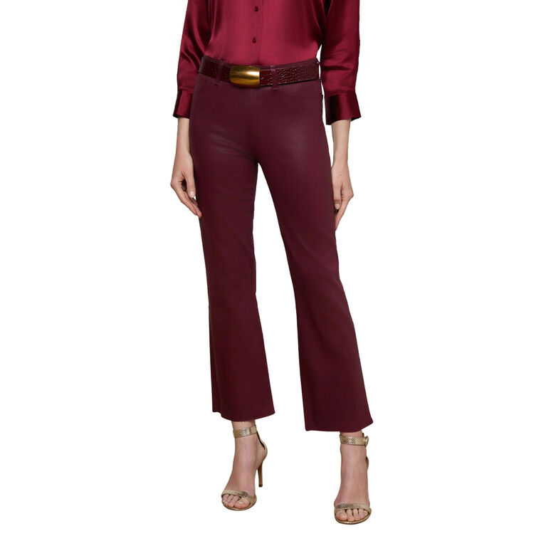 Kendra Coated Cropped Flare Jean image number null