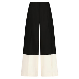 Stretch Twill Two Tone Wide Leg Pant