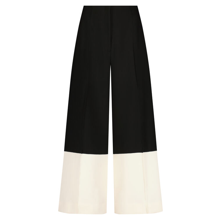 Stretch Twill Two Tone Wide Leg Pant image number null