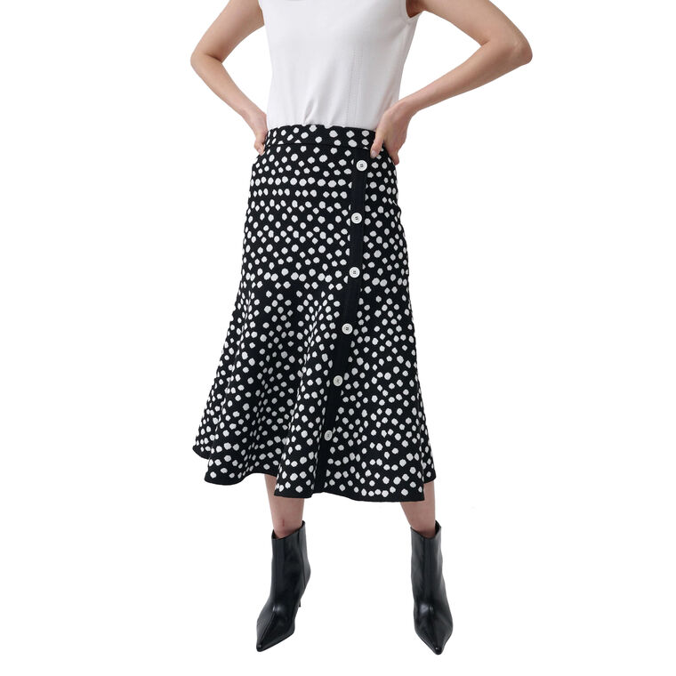 Button Detail Mermaid Mid Calf Skirt image number null