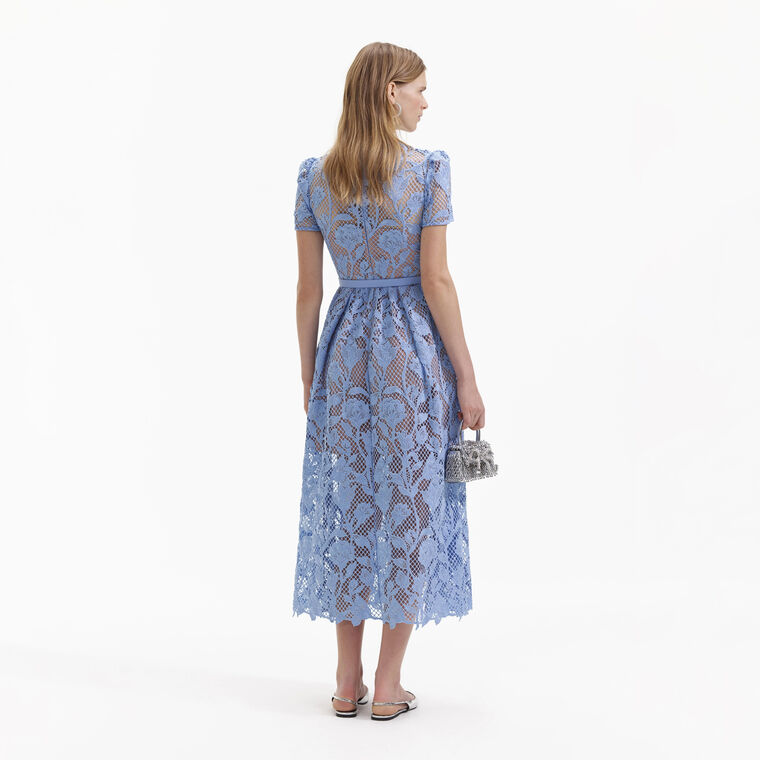 Lily Mesh Lace A-Line Midi-Dress image number null