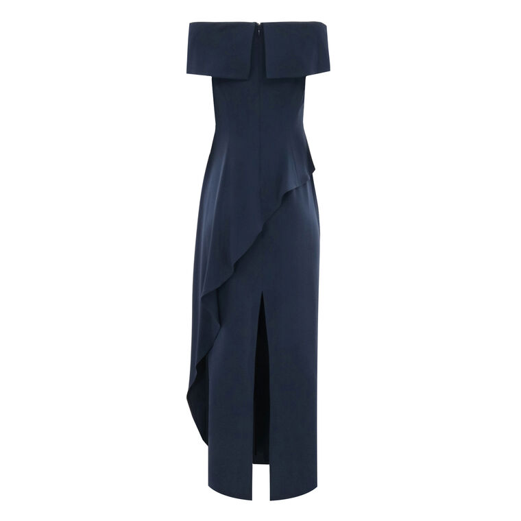 Matte Crepe Peplum Gown image number null