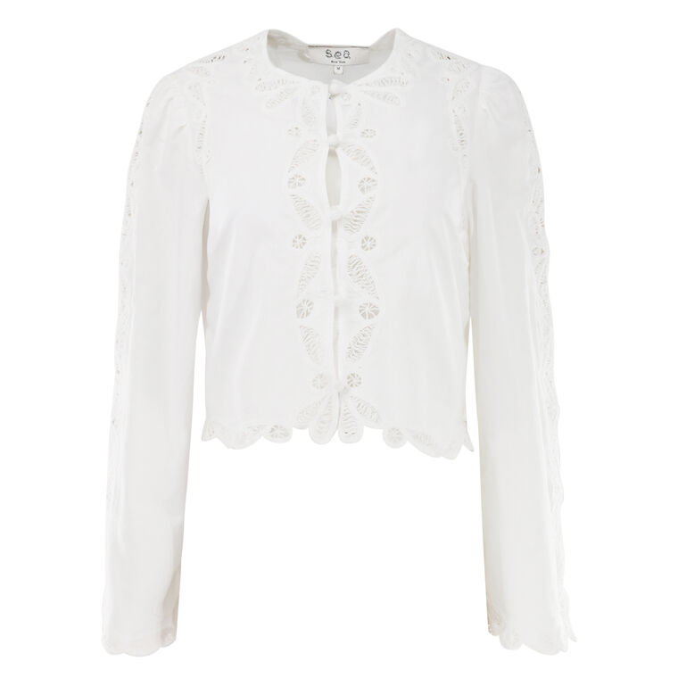 Elke Soutache Long Sleeve Blouse image number null