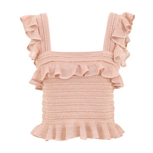 Rebellion Lace Frill Knit Cropped Cami