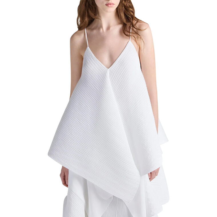Sleeveless Asymmetric Pleated Top image number null