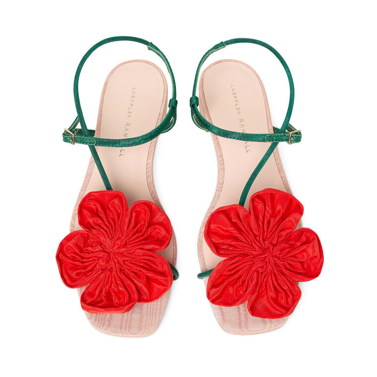 Flower Applique Flat Sandal image number null