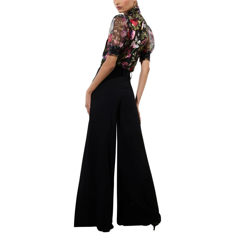 Brentley Tie Neck Puff Sleeve Blouse image number null
