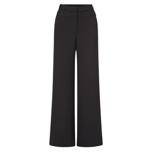 Tonelli Double-Waistband Wide-Leg Pant